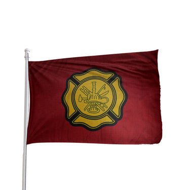 Red and yellow durable nylon fire department flag 3x5 with brass grommets by Atlantic Flag & Pole Inc.